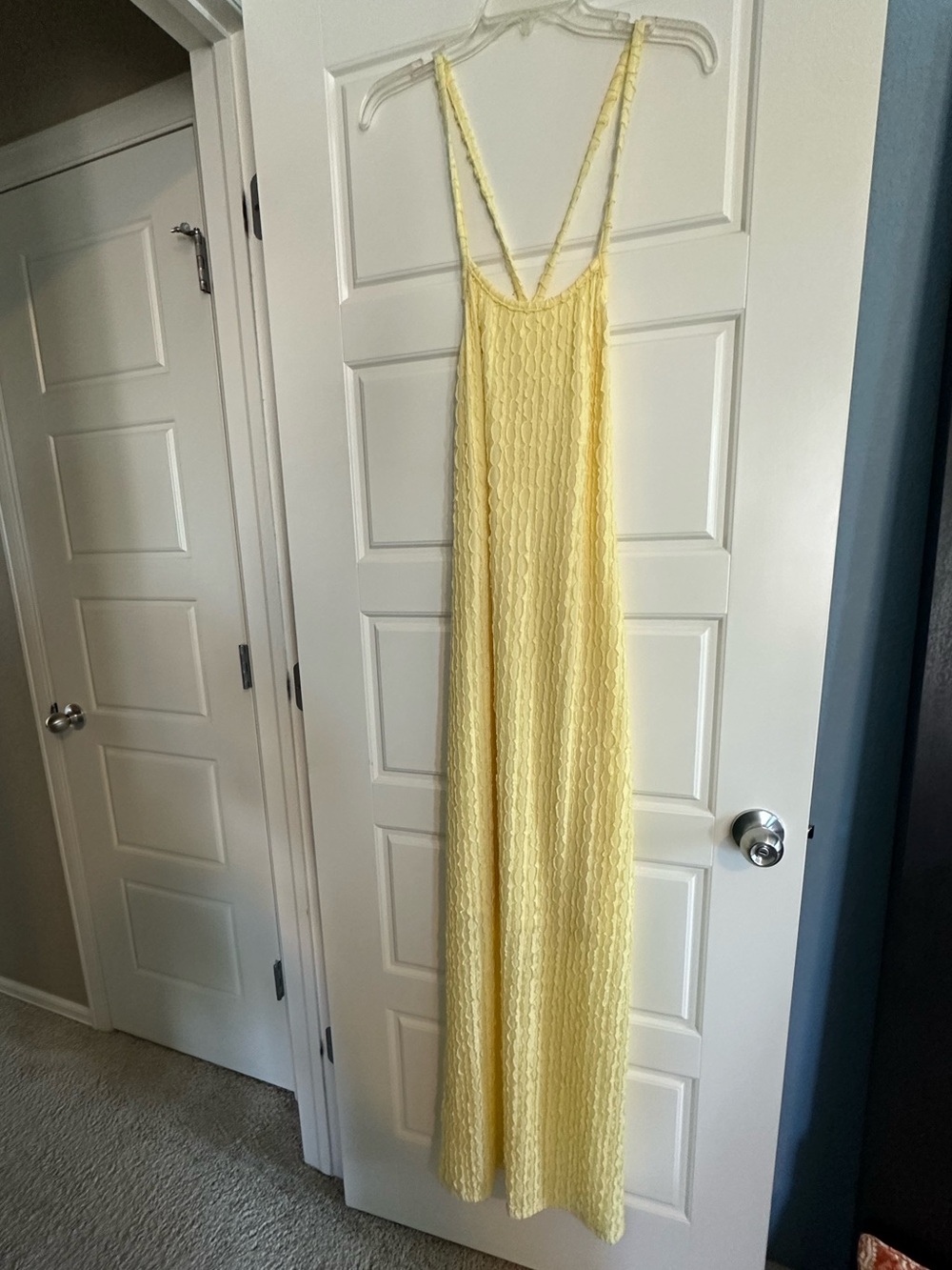 Pastel Yellow Tank Maxi Dress with Braided Straps